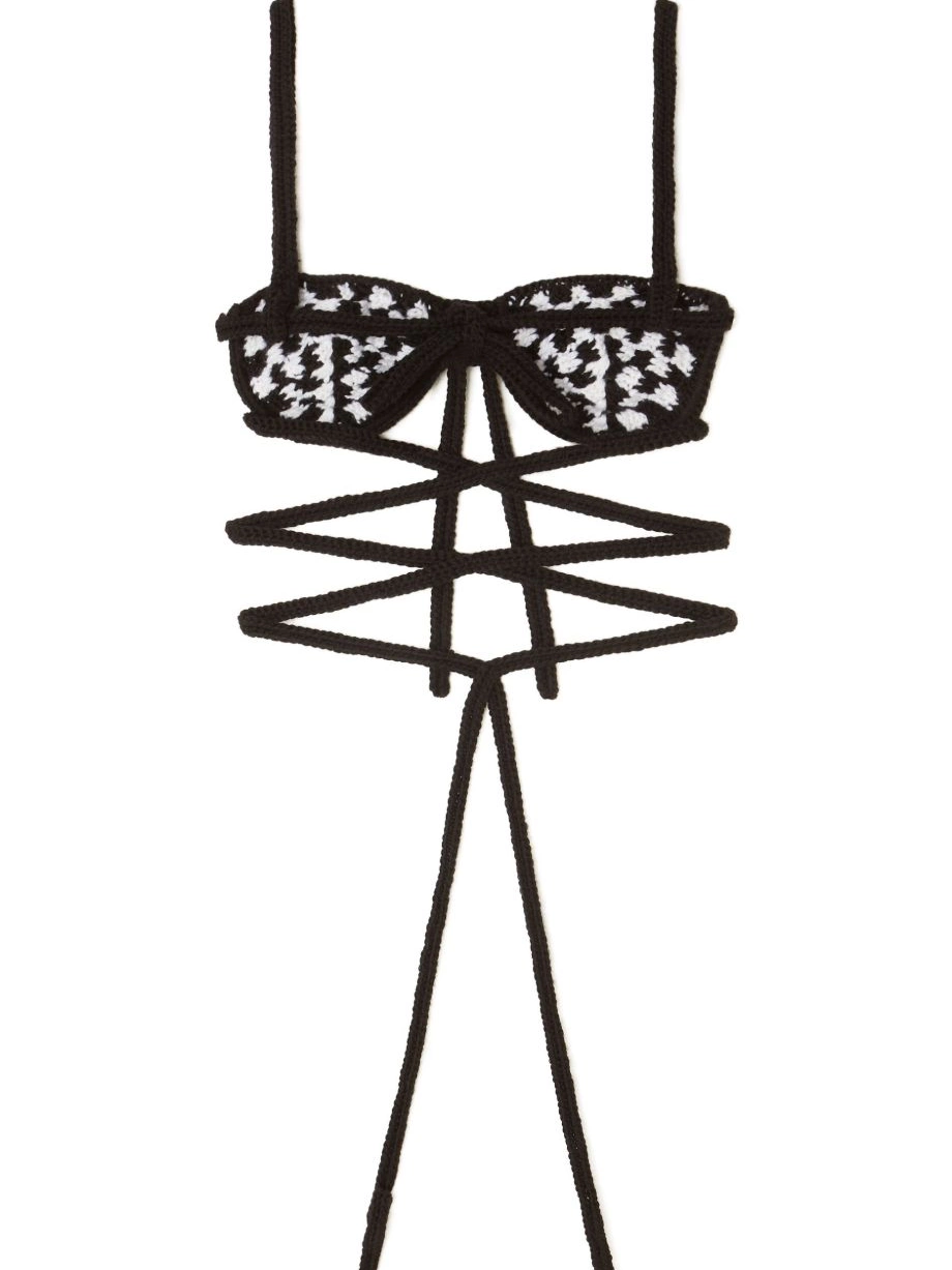 Cheap bra crochet Alanui check-pattern Women 0327